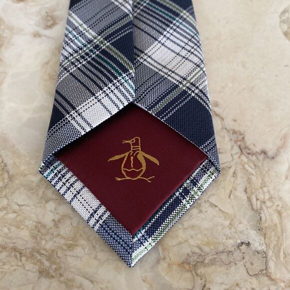 Original Penguin 100% Silk Plaid Tie - Picture 5 of 7